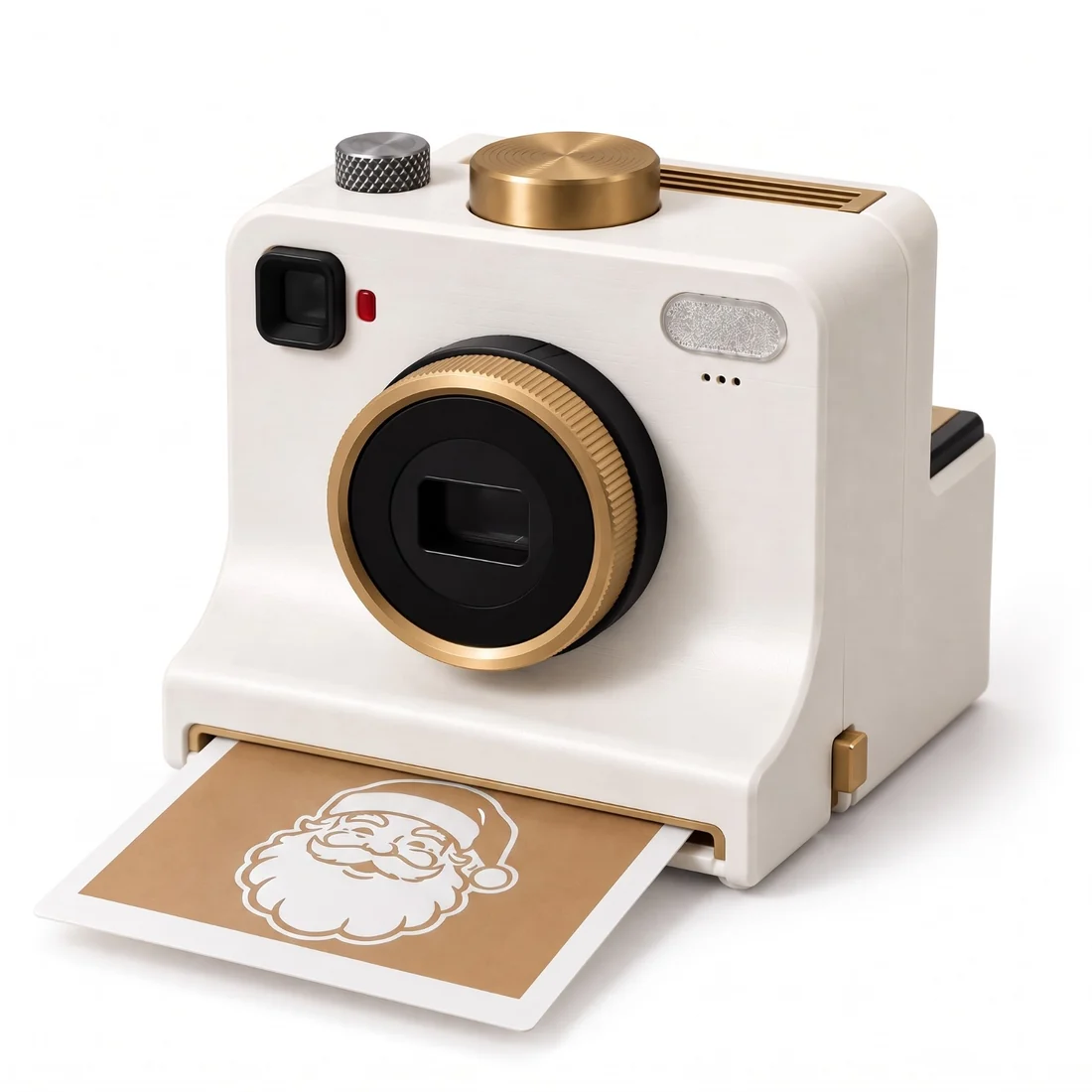 Handheld coffee photo printer printing a photo onto latte foam